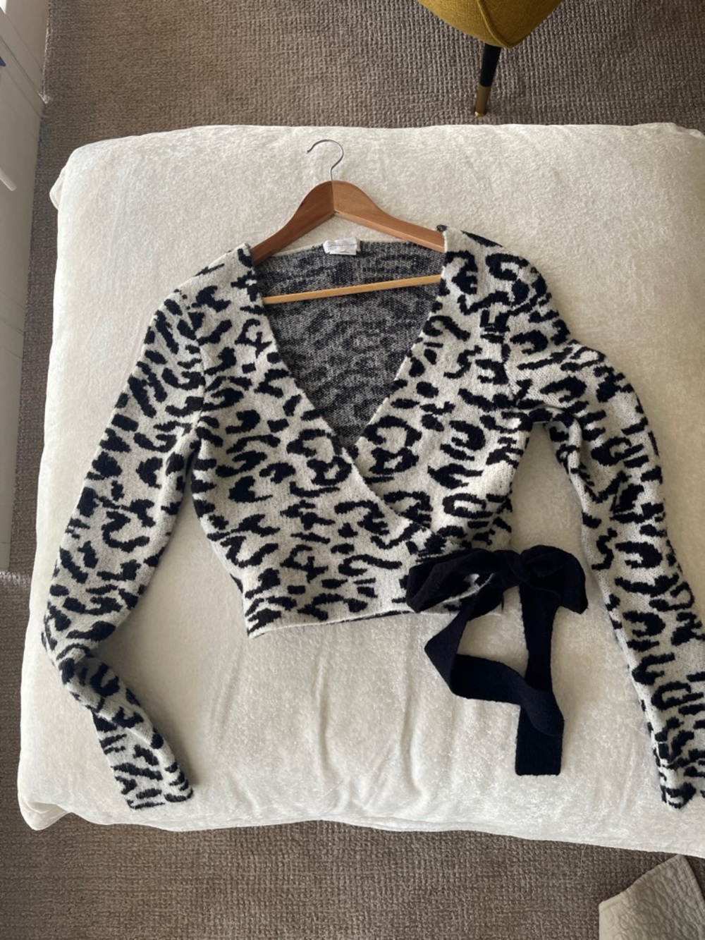 LOVERS & FRIENDS White Cheetah Print Cardigan S